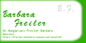 barbara freiler business card